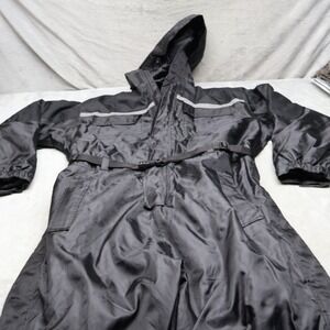Mossi Racing Suit Mens XL Black 1-Piece Full Body Reflective Belted Moto Zip Leg